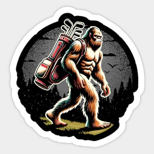 Golfing Bigfoot Sticker